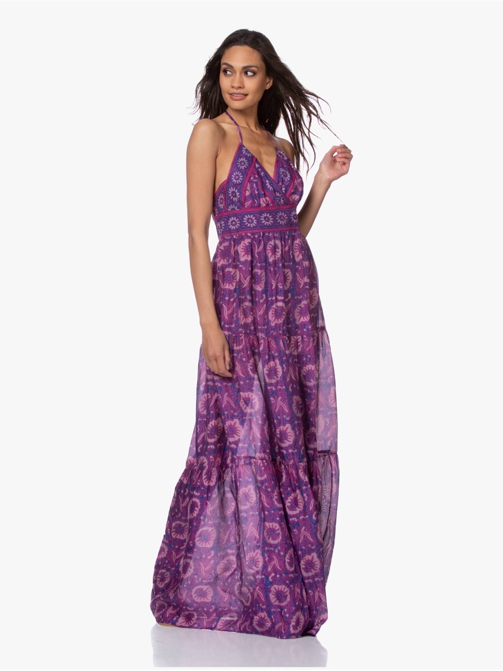 ba&sh Purple Printed Kemi Maxi Dress